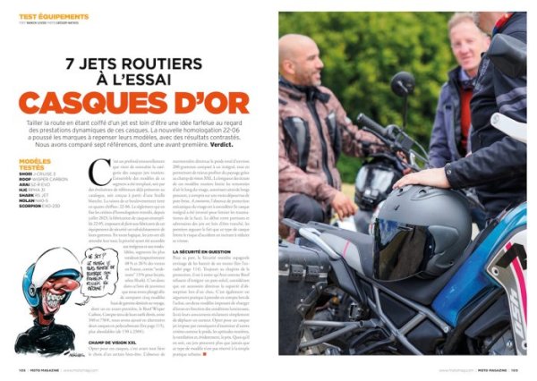 Moto Magazine n°411 dossier essais casques jets routiers {JPEG}