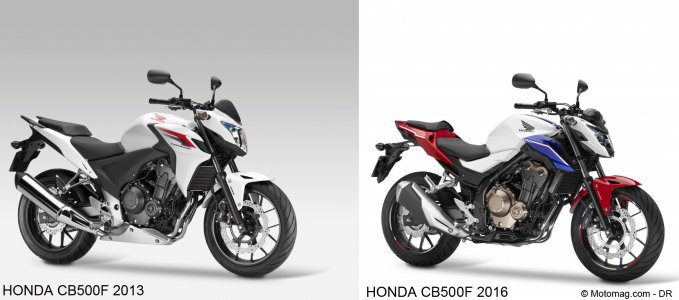 Honda CB500F : 2013 vs 2016